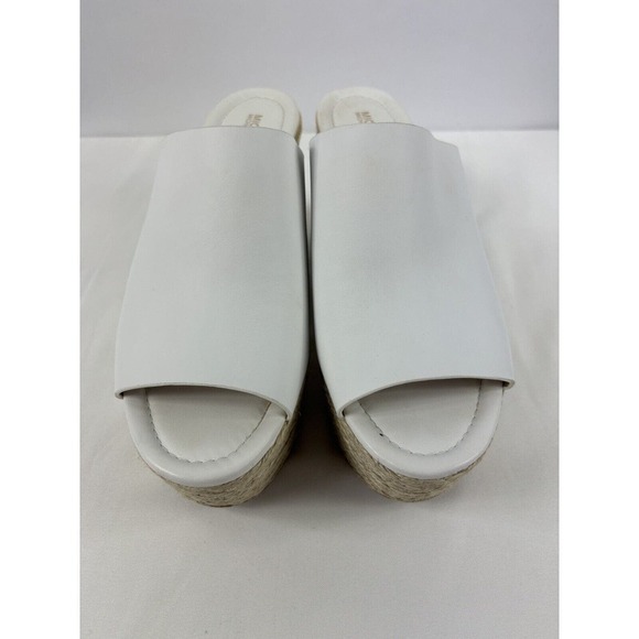 Michael Kors Platform Wedge Slides White 10 M Espadrille Raffia - Picture 11 of 11